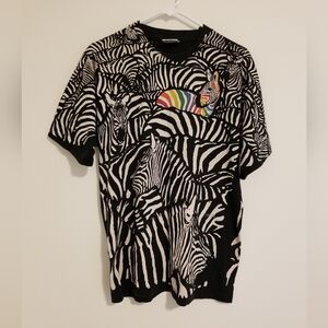Liquid Blue Men's Size L Vintage 1993 Greg Genrich Rainbow Zebra T-Shirt